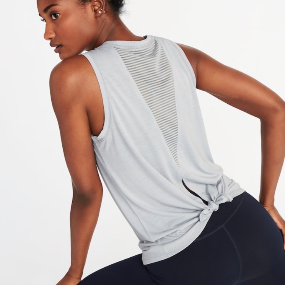 🔥 PAIR OF 2 🔥Old Navy Stripe Mesh Tie Back Tank